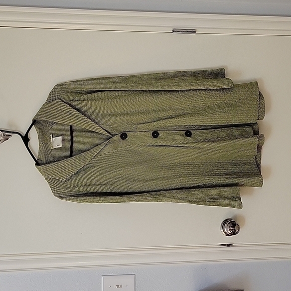 VTG MILL VALLEY Acid Green Tattersall Seersucker Oversized Lagenlook Shacket - Picture 2 of 10